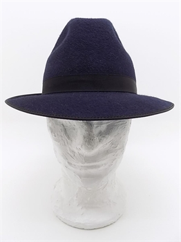 CAPPELLO IN FELTRO DI CASHMERE E ANGORA BLU