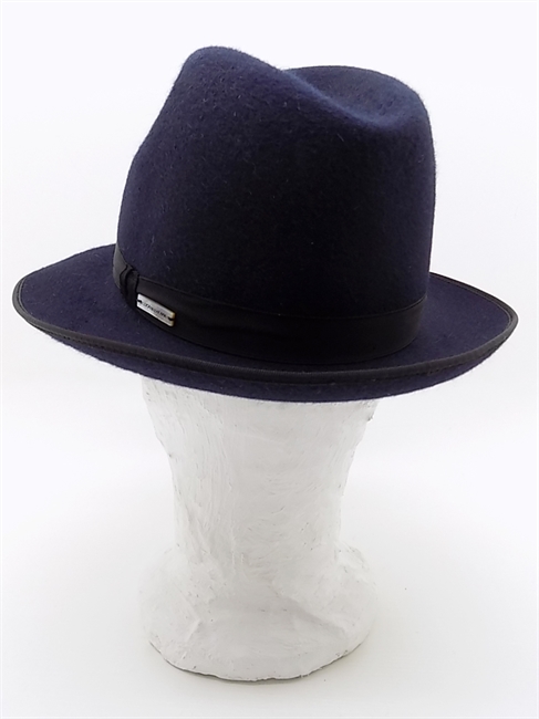 CAPPELLO IN FELTRO DI CASHMERE E ANGORA BLU