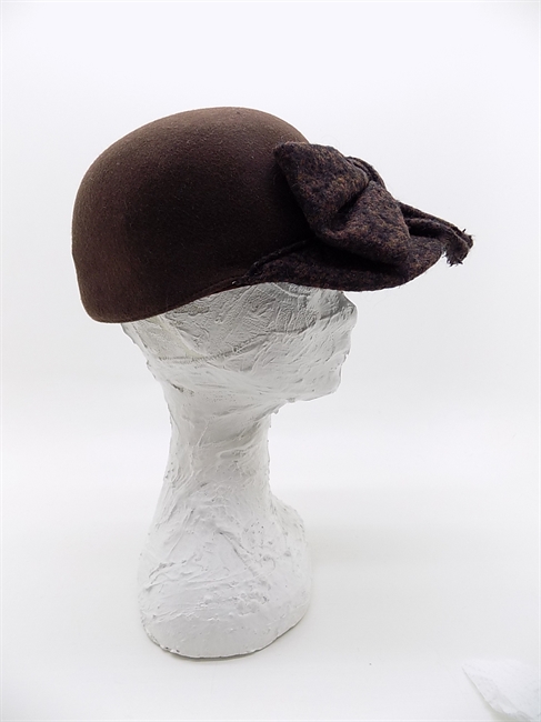 BASEBALL FELTRO DI LANA E TWEED MARRONE