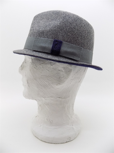 TRILBY FELTRO LANA TESA PICCOLA GRIGIO/BLU