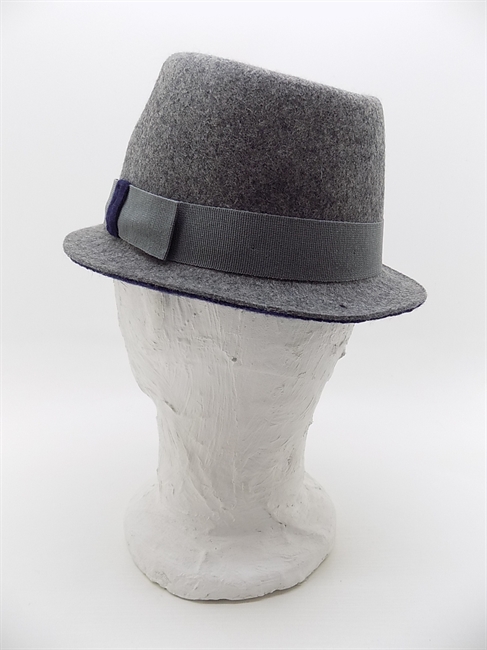 TRILBY FELTRO LANA TESA PICCOLA GRIGIO/BLU