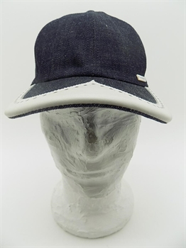 BASEBALL IN JEANS BLU CON FINITURE CUOIO