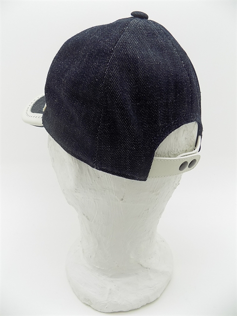 BASEBALL IN JEANS BLU CON FINITURE CUOIO