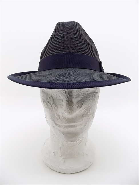 TRILBY PARASISOL BLU SCURO CON RIFINITURE IN GROS-GRAIN