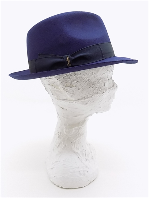 FEDORA FELTRO RASATO BLU TESA PICCOLA-en