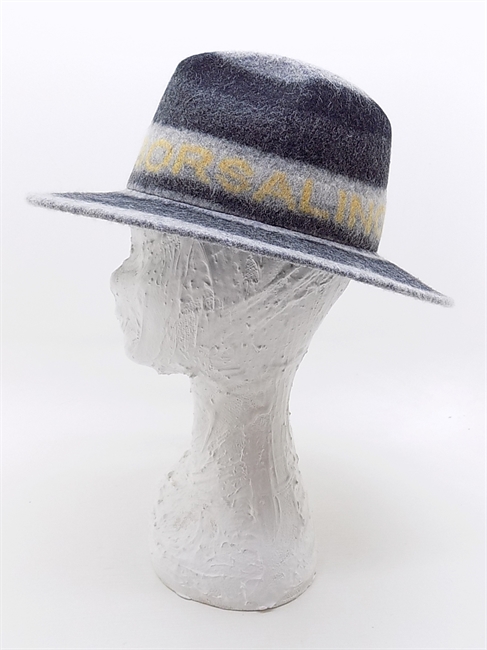 CAPPELLO FELTED WOOL GRIGIO CON MACRO LOGO ORO