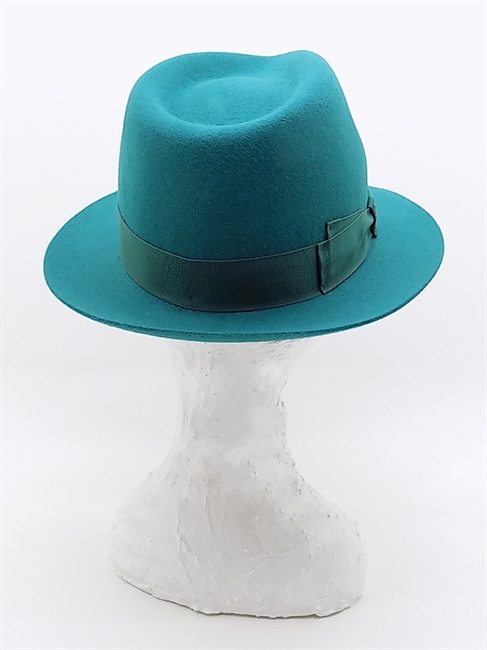 FEDORA FELTRO RASATO VERDE TESA PICCOLA-en