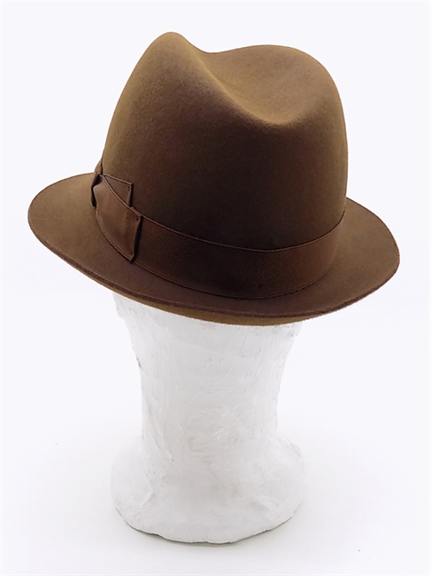 TRILBY FELTRO RASATO MARRONE TESA PICCOLA-en