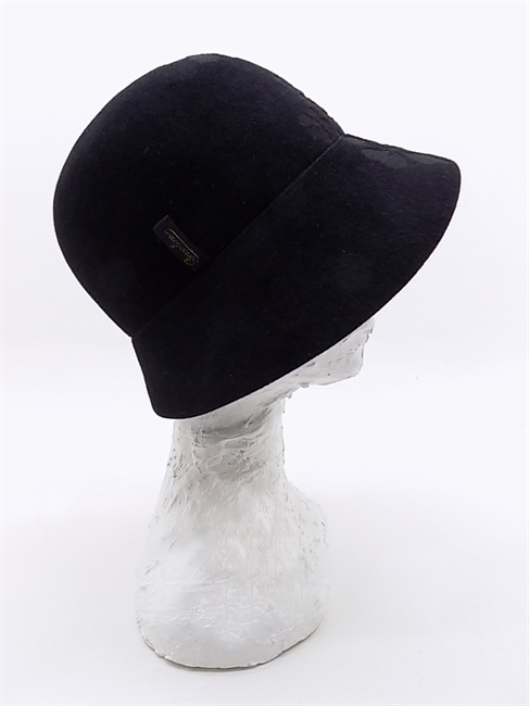 CLOCHE ELEONORA FOLAR FELTRO QUALITA' SUPERIORE NERO
