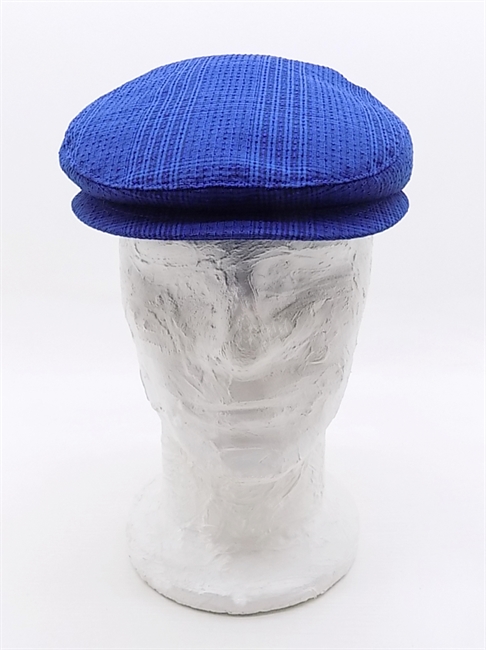 VINCENZO BERRETTO SFILATO IN COTONE E LINO BLU REALE