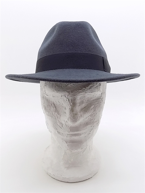 CAPPELLO MACHO IN FELTRO LANA GRIGIO ANTRACITE NASTRO GROS-GRAIN-en