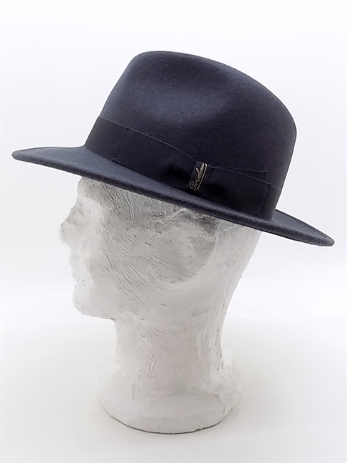 CAPPELLO MACHO IN FELTRO LANA GRIGIO ANTRACITE NASTRO GROS-GRAIN-en