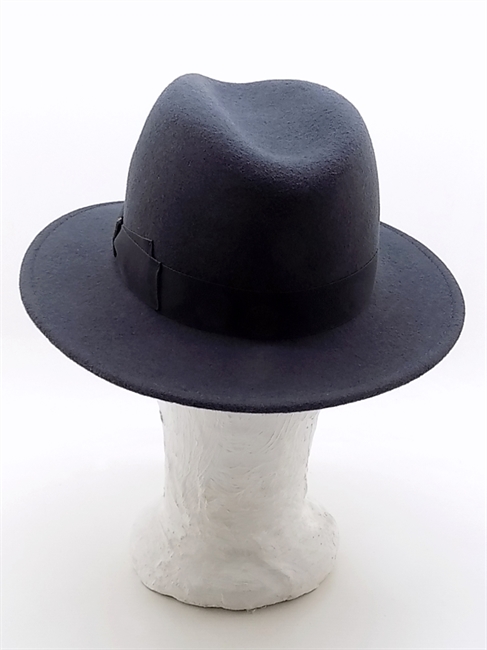 CAPPELLO MACHO IN FELTRO LANA GRIGIO ANTRACITE NASTRO GROS-GRAIN-en