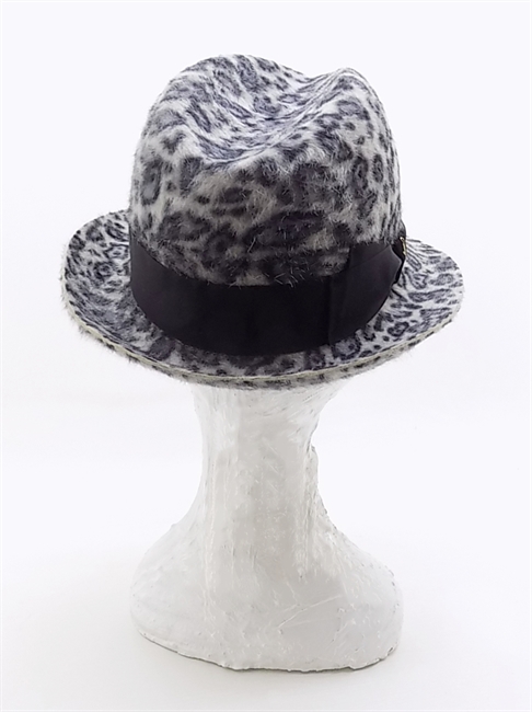 TRILBY IN FELTO MELOUSINE LEOPARDATO GRIGIO-en