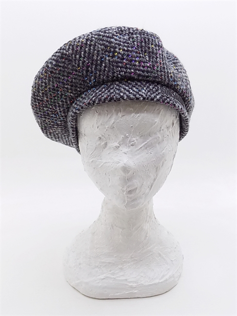 SVEVA MAXI BASCO LANA GRIGIO/NERA CON PAILLETTES