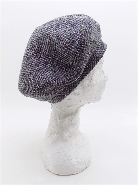SVEVA MAXI BASCO LANA GRIGIO/NERA CON PAILLETTES