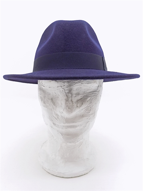 CAPPELLO IN FELTRO DI LANA BLU NASTRO IN GROS-GRAIN-en