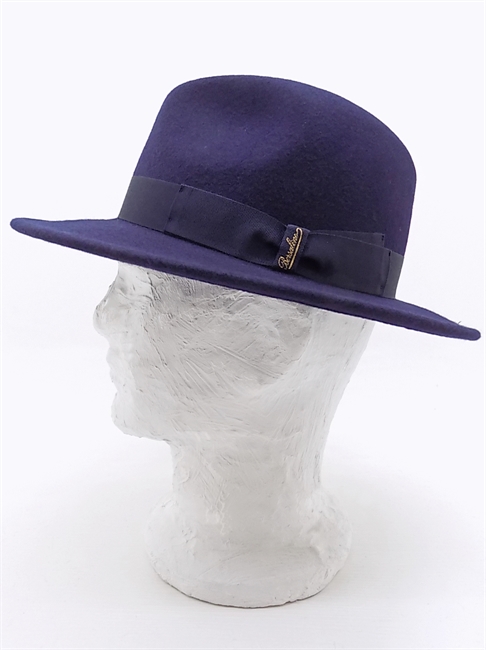 CAPPELLO IN FELTRO DI LANA BLU NASTRO IN GROS-GRAIN-en