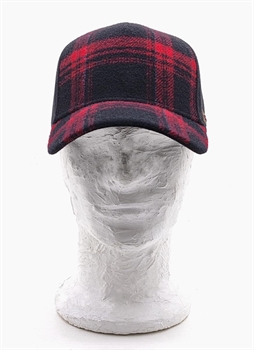 BASEBALL CAP SHADOW PLAID NERO/ROSSO-en