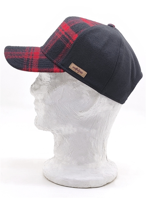 BASEBALL CAP SHADOW PLAID NERO/ROSSO-en