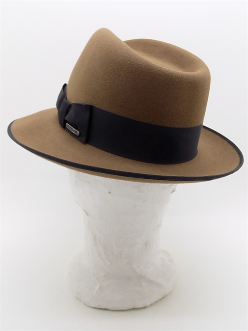 CAPPELLO FEDORA FELTRO MARRONE NASTRO NERO