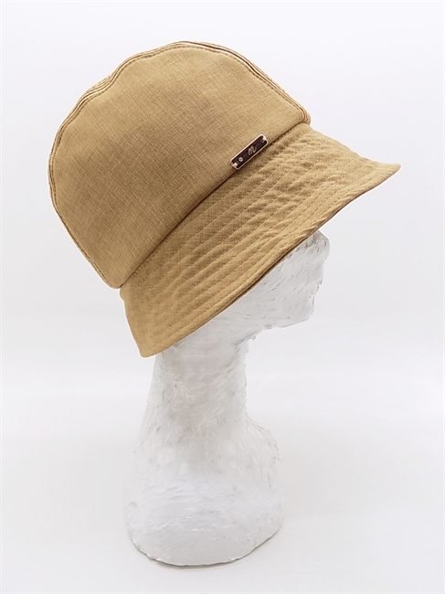 CAPPELLO MINERVA BEIGE CON FASCIA CENTRALE IN TRECCIA