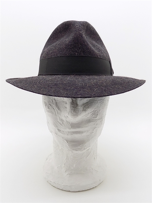 TRILBY IN FELTRO DI LAPIN GRIGIO TORTORA MELANGE