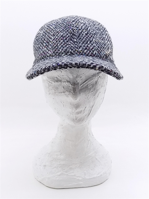 HIKER BASEBALL CAP PAILLETTES IN LANA GRIGIO/NERA