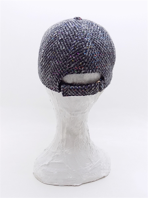 HIKER BASEBALL CAP PAILLETTES IN LANA GRIGIO/NERA