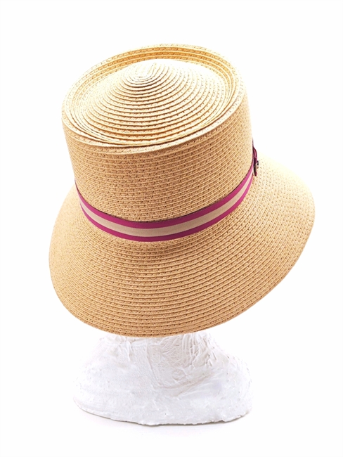 BEATRICE ARROTOLABILE A TESA LARGA IN TRECCIA DI CARTA BEIGE