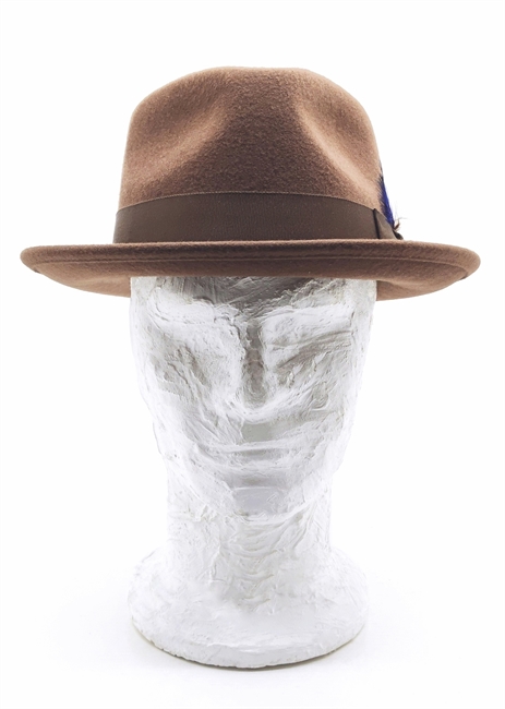 TEARDROP FEDORA LIGHT FELT MARRONE