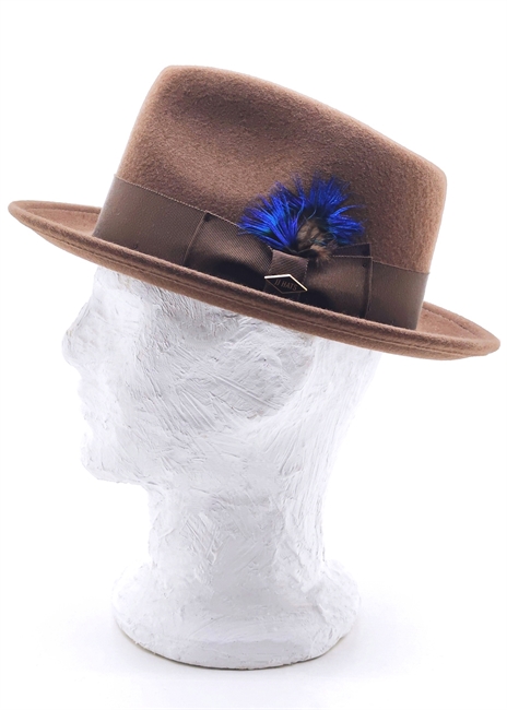 TEARDROP FEDORA LIGHT FELT MARRONE