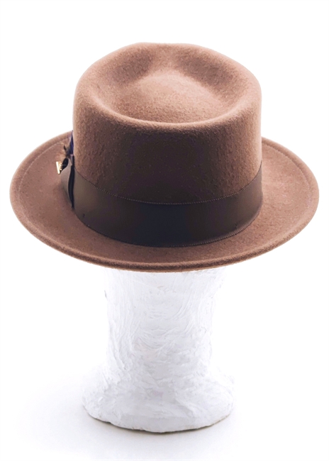 TEARDROP FEDORA LIGHT FELT MARRONE