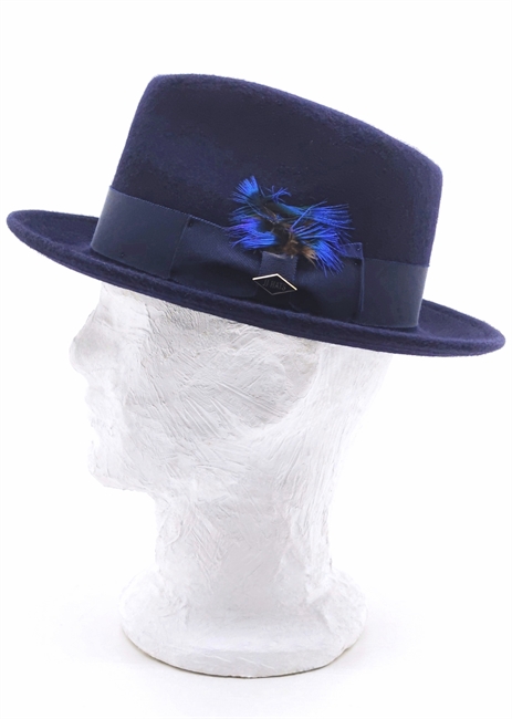 TEARDROP FEDORA LIGHT FELT BLU