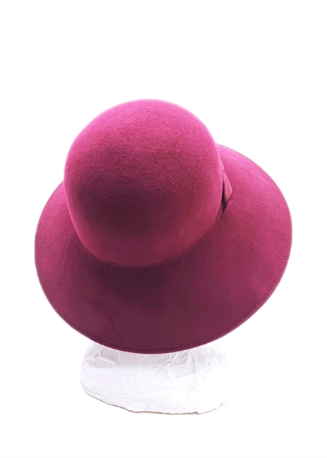 CLOCHE FELTRO BORDEAUX CON ASOLE E GROS-GRAIN PASSANTE IN TONO