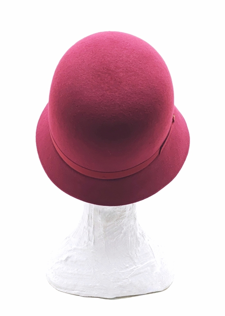 NINA CLOCHE FELTRO RASATO BORDEAUX TESA ASIMMETRICA