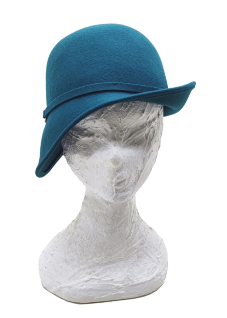 CLOCHE ONDA IN FELTRO OTTANIO CON FIBBIA