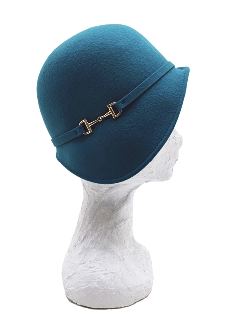 CLOCHE ONDA IN FELTRO OTTANIO CON FIBBIA