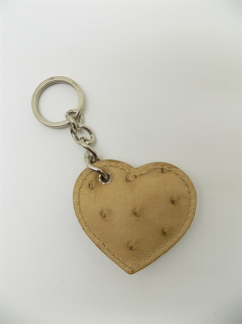 PORTACHIAVI PELLE A FORMA DI CUORE  BEIGE