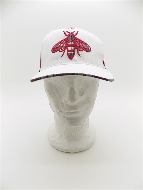 BASEBALL LINO RICAMO INSETTI FOD.SCOZZESE ROSSO-en