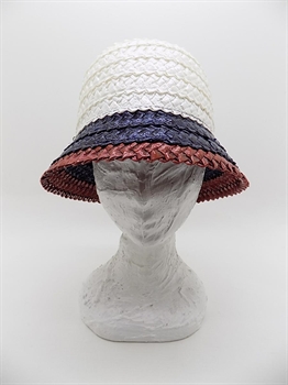 CLOCHE IN VISCOSA BIANCA BLU BORDEAUX