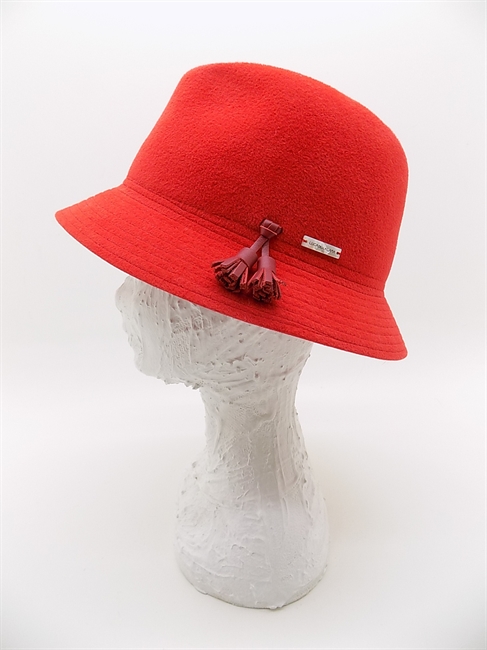 CASUAL VELOUR ROSSO/ARANCIO CON NAPPINE IN PELLE-en