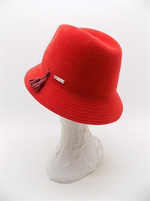 CASUAL VELOUR ROSSO/ARANCIO CON NAPPINE IN PELLE-en
