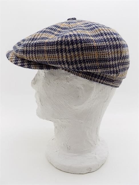 COPPOLA HATTERAS WOOL CHECK NEWSBOY BLU/BEIGE