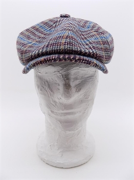 COPPOLA HATTERAS WOOL CHECK NEWSBOY BLU/ROSSO
