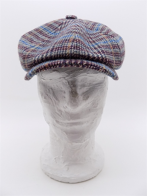 COPPOLA HATTERAS WOOL CHECK NEWSBOY BLU/ROSSO