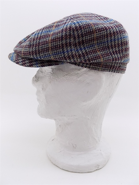 COPPOLA HATTERAS WOOL CHECK NEWSBOY BLU/ROSSO