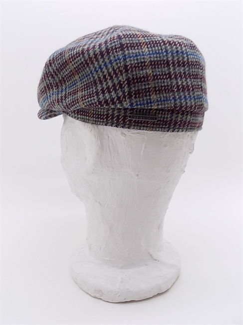 COPPOLA HATTERAS WOOL CHECK NEWSBOY BLU/ROSSO