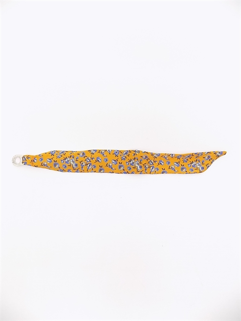 BRACCIALETTI SETA ARANCIONE FIORE BLU