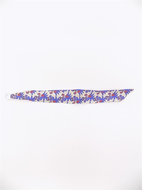 BRACCIALETTI SETA BEIGE FIORI BLU